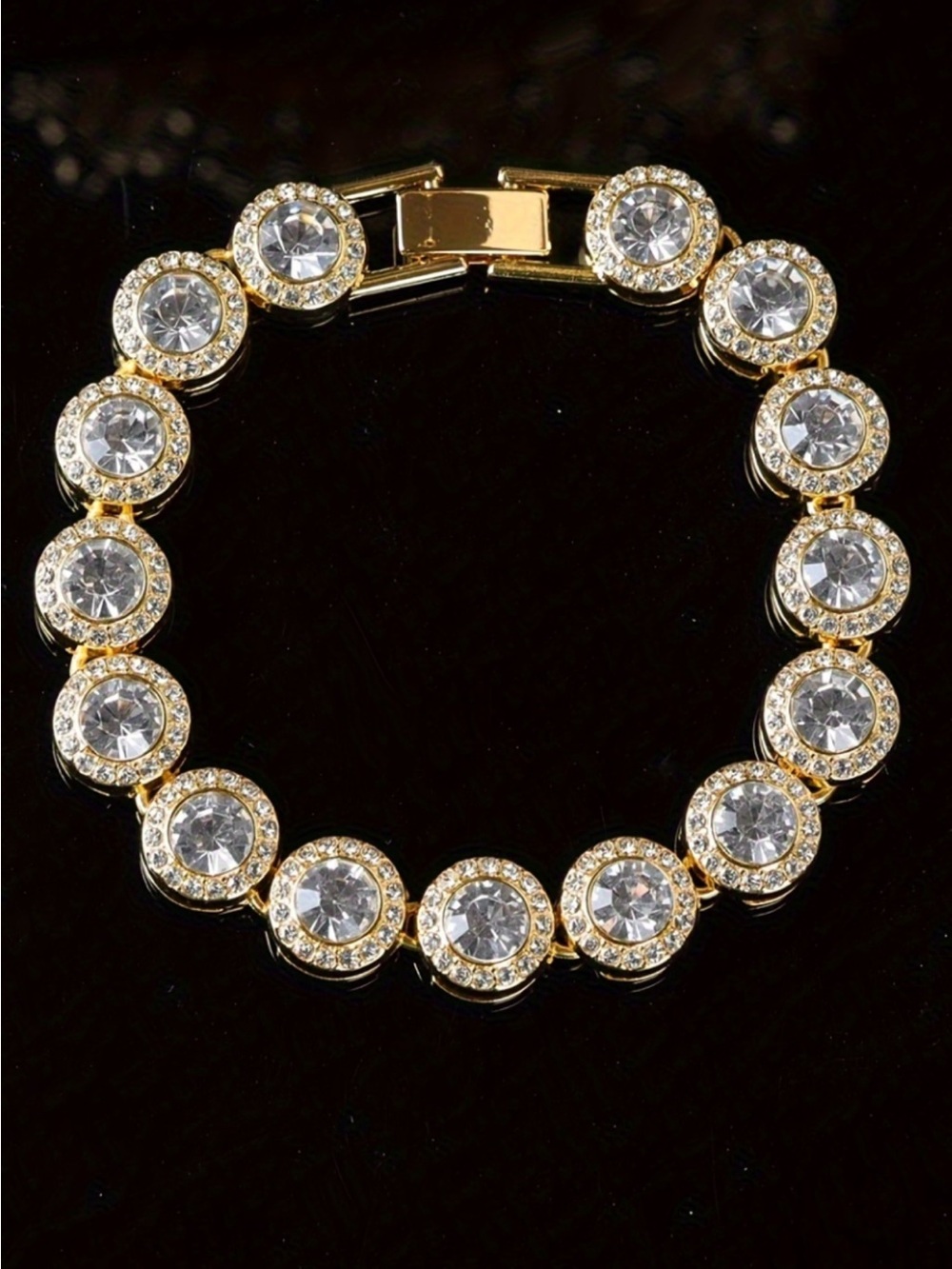 Tennis Bracelet Shiny Round Rhinestone CZ